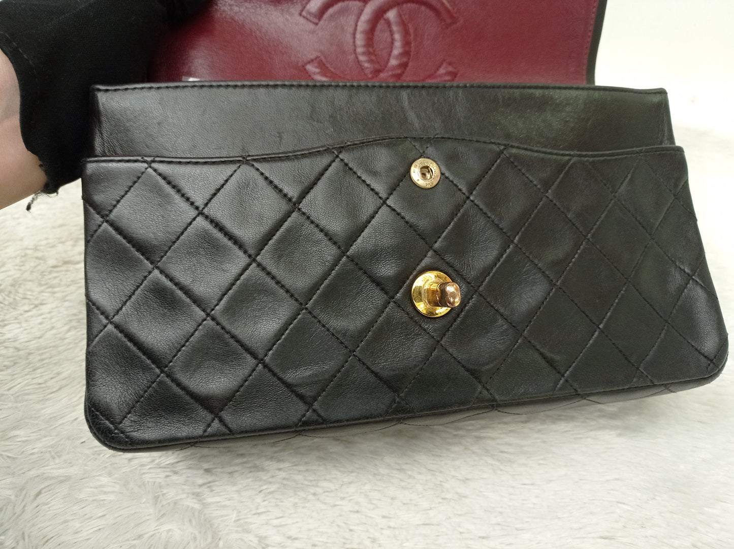 Chanel Medium Lamb Black Vintage GHW DF #2