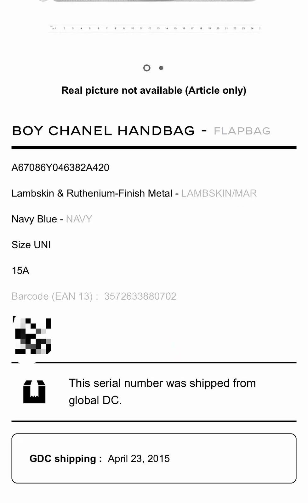 Chanel Boy 25 Lamb Navy Blue RHW #21