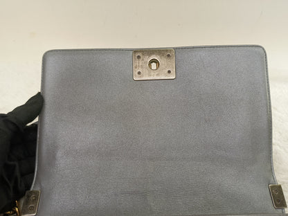 Chanel Boy 25 Calfskin Silver RGHW #19