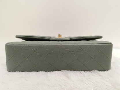 Chanel Medium Caviar Light Green GHW DF #25
