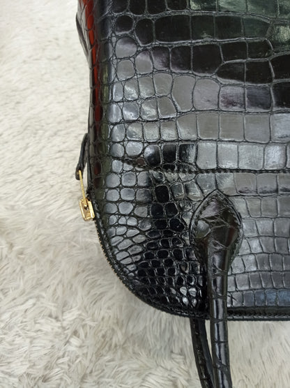 Bolide 27 Croco Porosus Black GHW #W circle