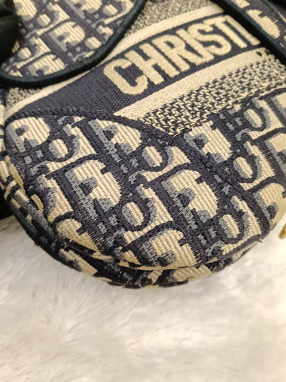 Dior Saddle Medium Oblique Embroidered Navy GHW 2020