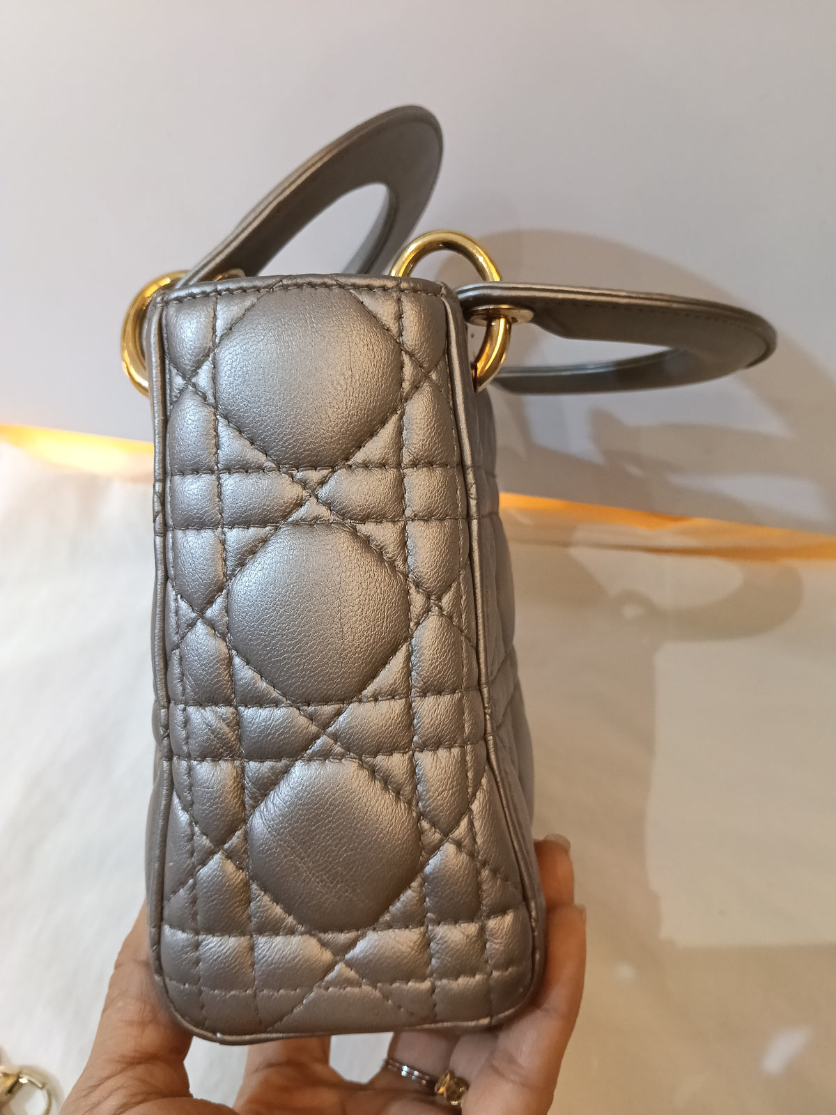 Lady Dior Mini Lamb Silver GHW 2016