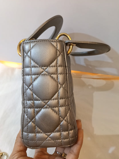 Lady Dior Mini Lamb Silver GHW 2016