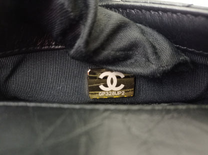 Chanel City School Flap Mini Messenger Calfskin Black GHW (CHIP)