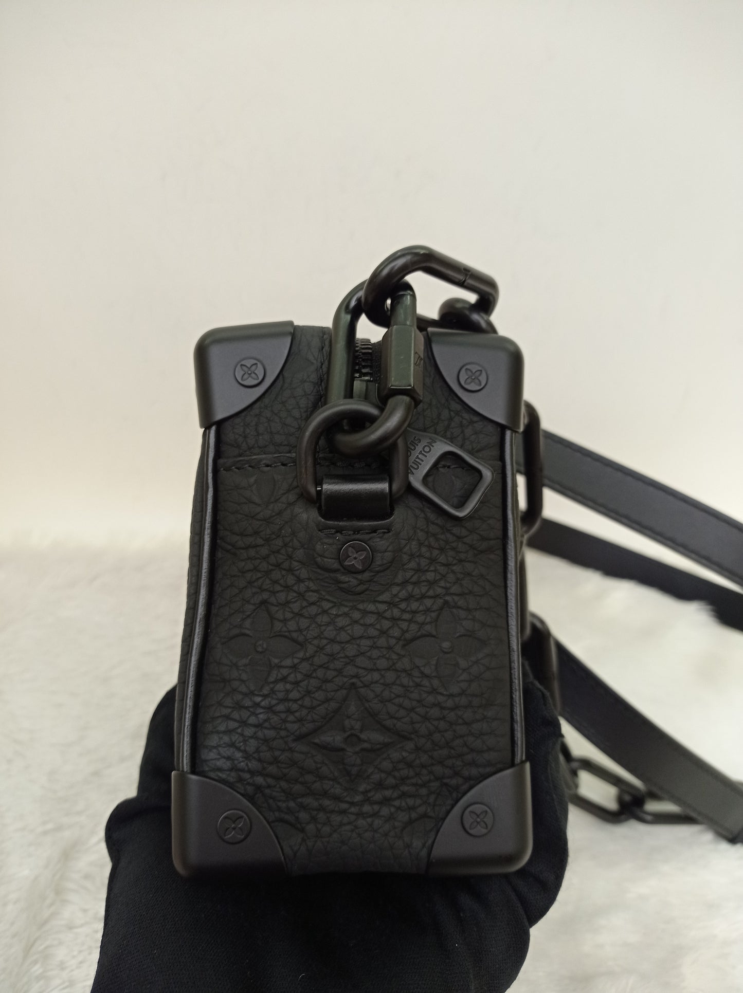 LV Mini Side Trunk Taurillon Monogram Noir 2021 (CHIP)