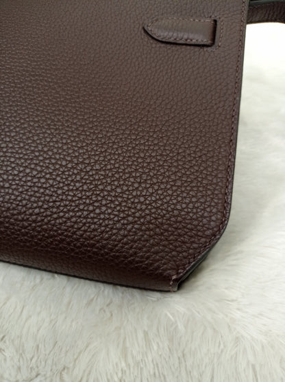 Hermes Kelly Depeche Pochette 25 Togo Ebene PHW #Y
