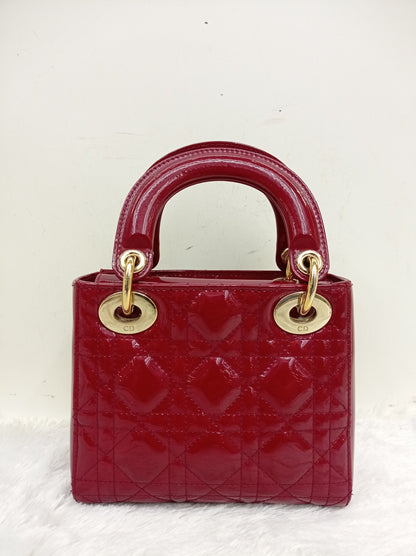 Lady Dior Mini Patent Red GHW 2019