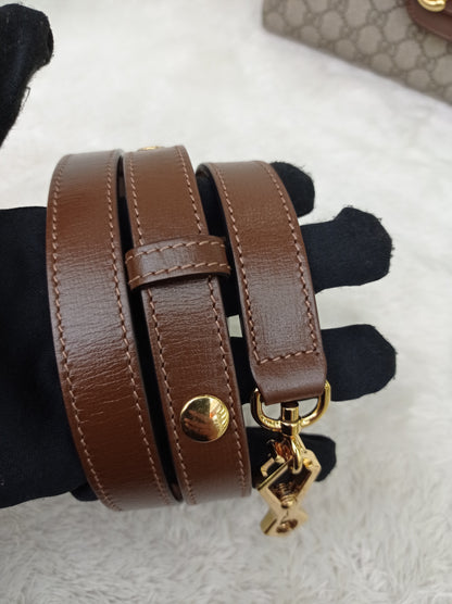 Gucci Top Handle Horsebit Medium Brown GHW