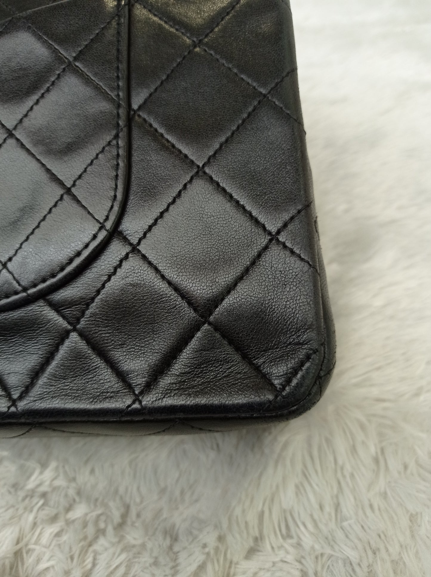 Chanel Medium Lamb Black Vintage GHW DF #2
