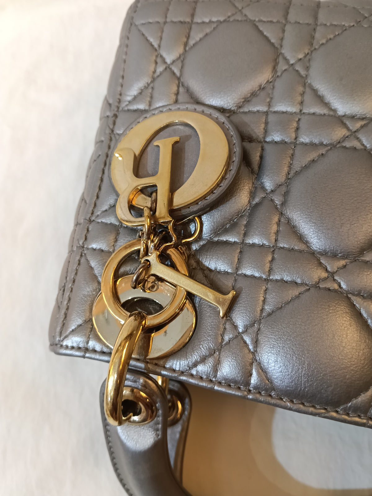 Lady Dior Mini Lamb Silver GHW 2016