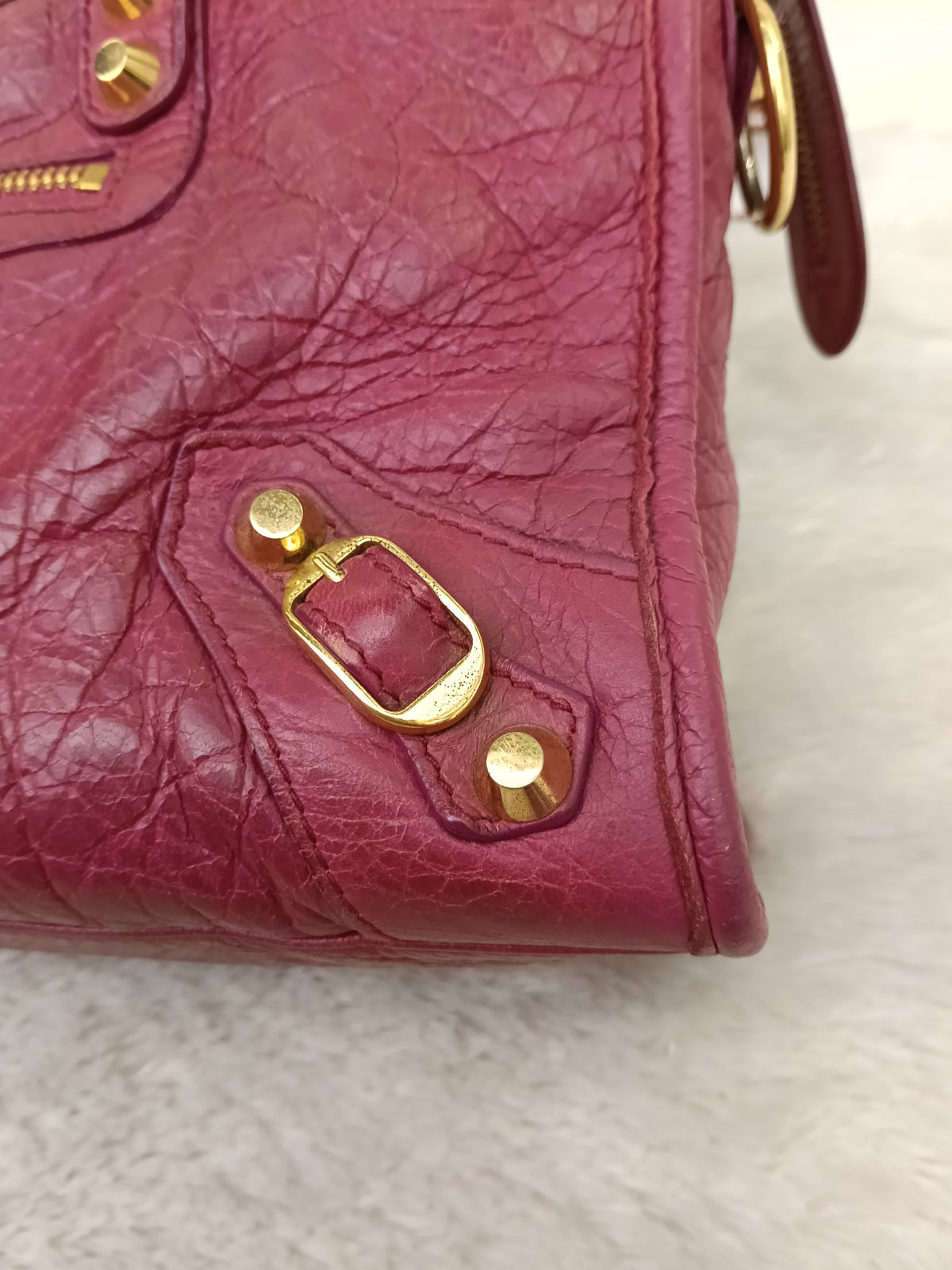 Balenciaga Small City Classic Burgundy GHW 2017