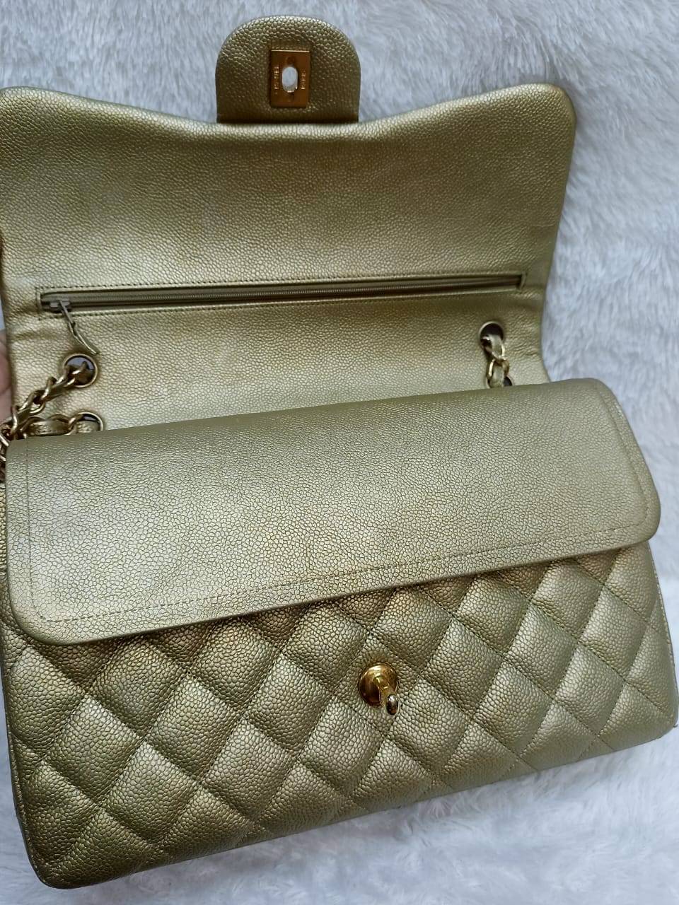 Chanel Jumbo Caviar Gold GHW DF #21