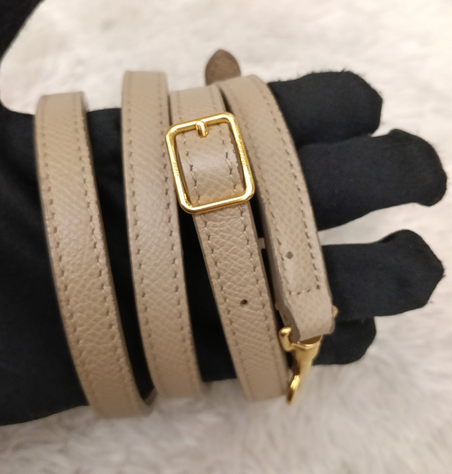 Celine Nano Belt Grained Light Taupe GHW 2018
