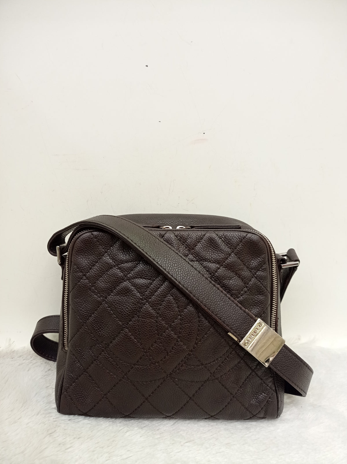 Chanel CC Mark Shoulder Caviar Dark Brown SHW #11