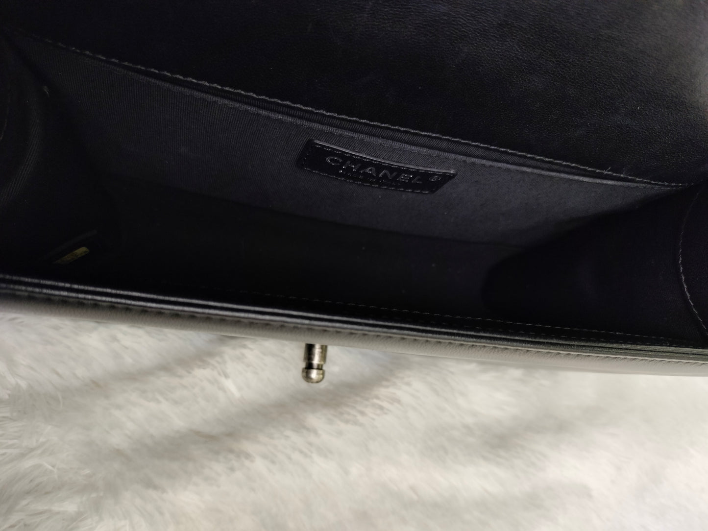 Chanel Boy 25 Lamb Black RHW #24
