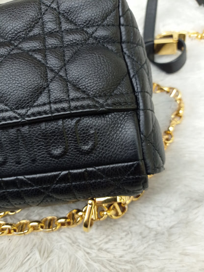 Dior Caro Small Supple Cannage Black GHW 2022