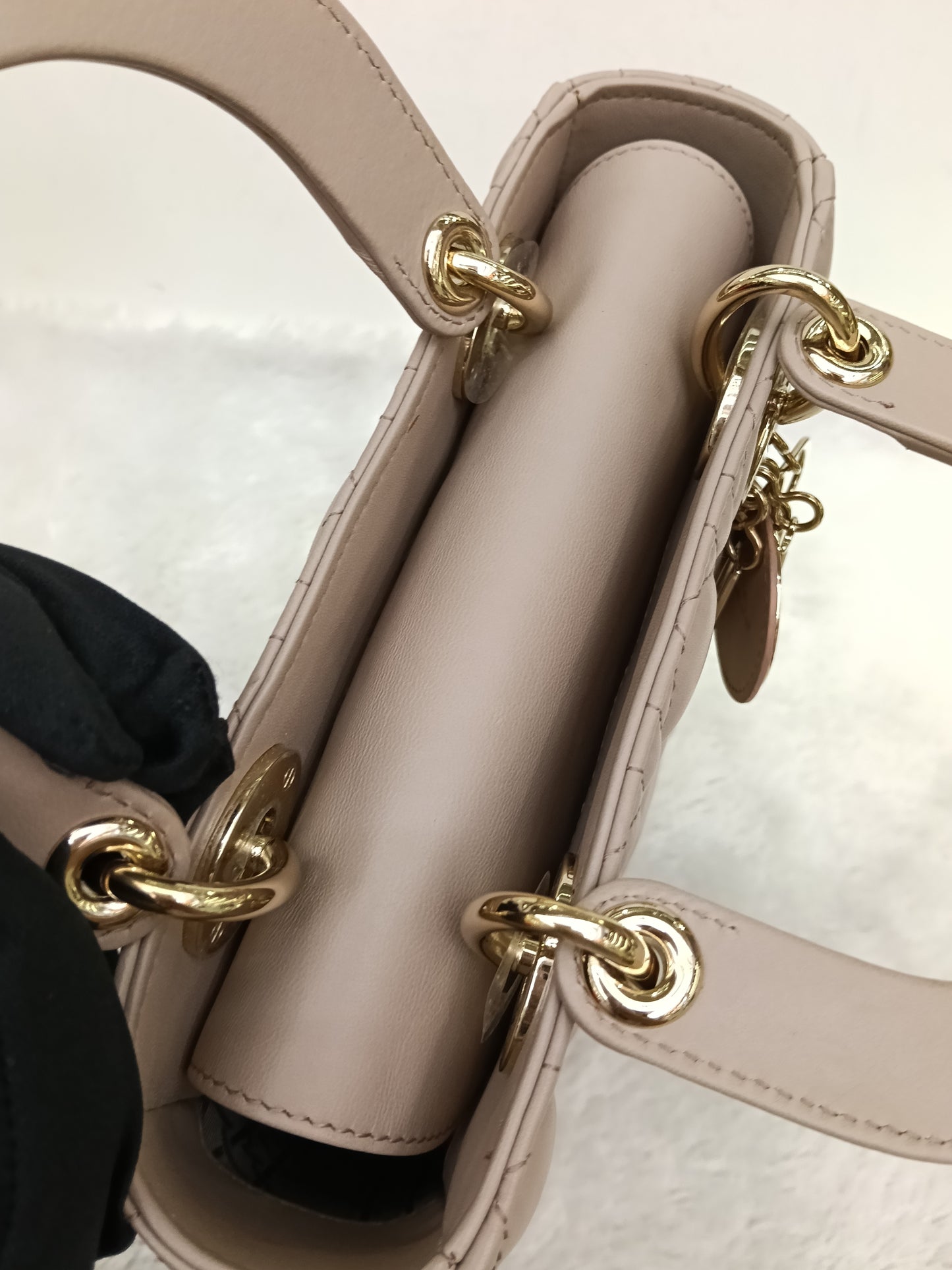 Lady Dior Small Lamb Taupe GHW 2017