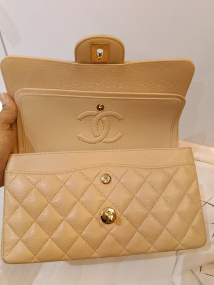 Chanel Small Caviar Beige GHW DF (CHIP)