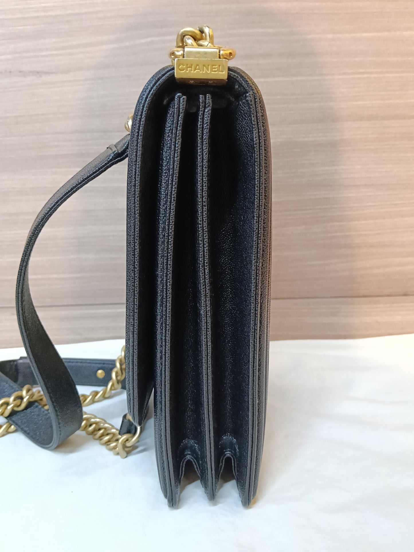 Chanel Boy Vertical Caviar Black GHW #26
