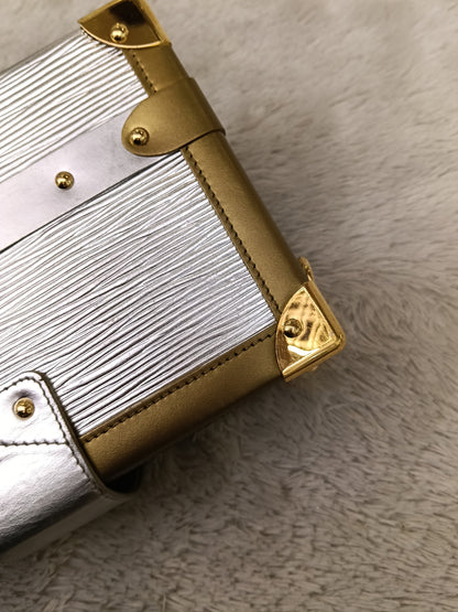 LV Petite Malle Epi Metallic Silver Gold 2017