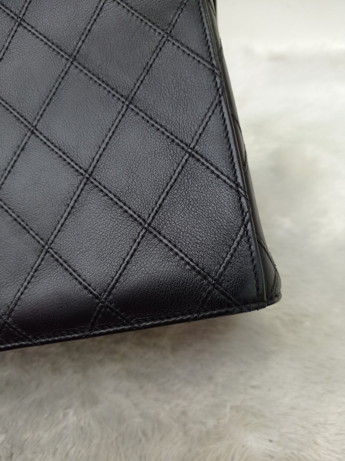 Chanel Vanity Case Box Large Lamb Black Vintage GHW #3