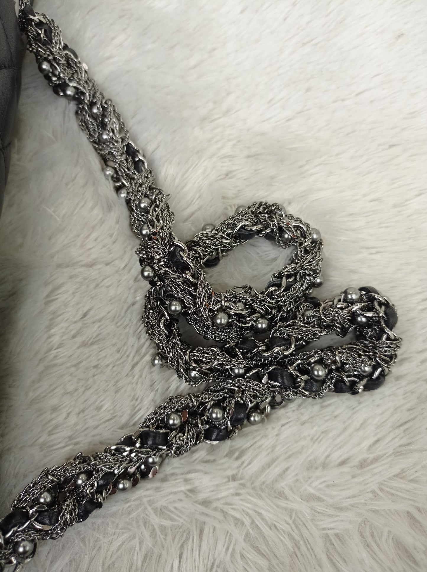 Chanel Medium Westminster Pearl Flap Lamb Black SHW #21