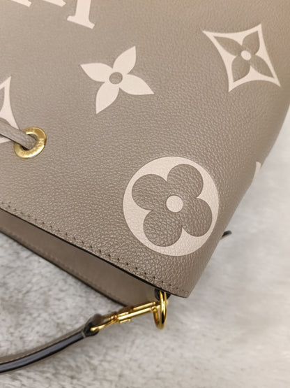 LV Neo Noe MM Monogram Empreinte Tourterelle Creme (CHIP)