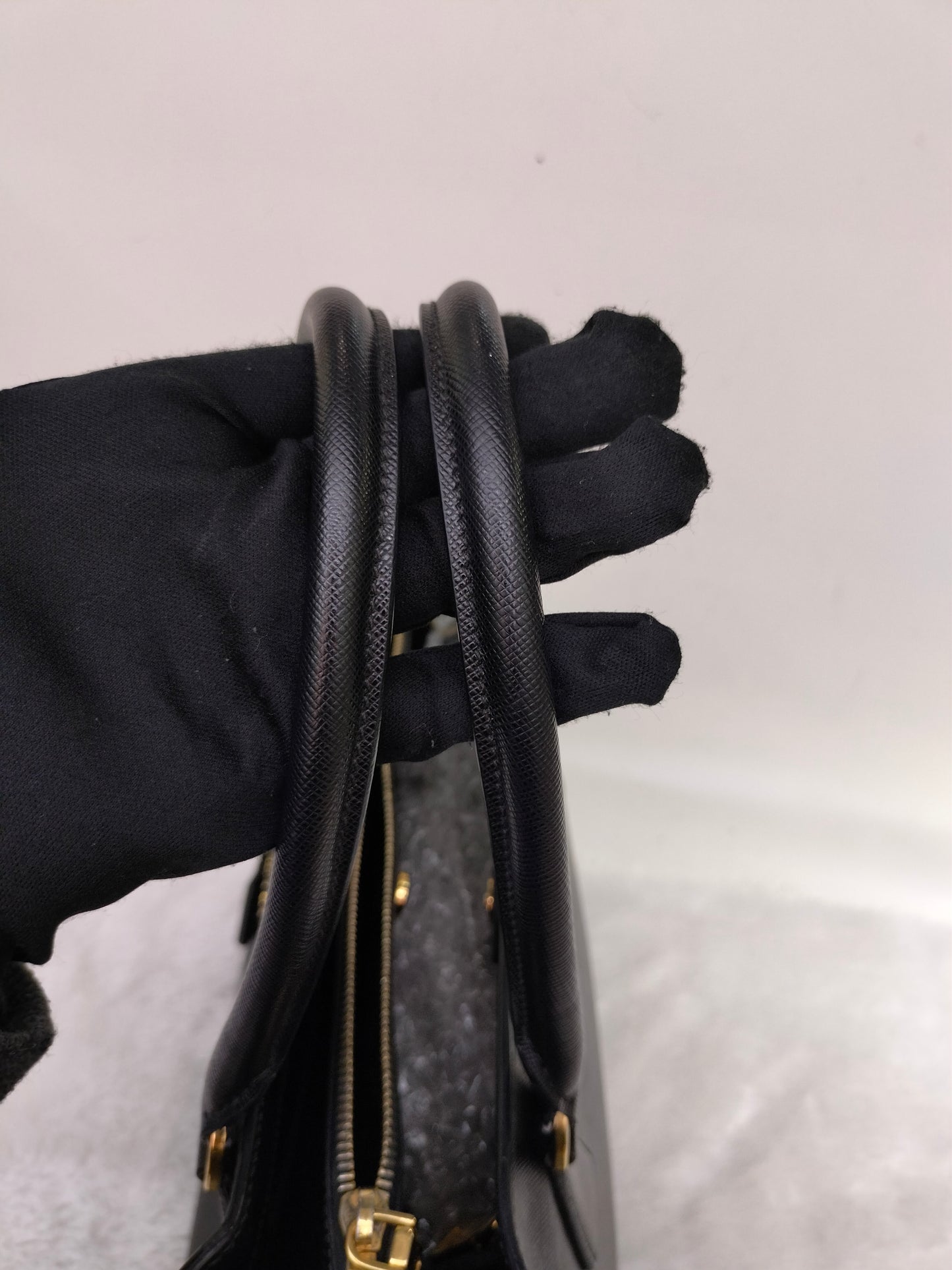 Prada Saffiano Lux Nero 33cm Double Zip GHW