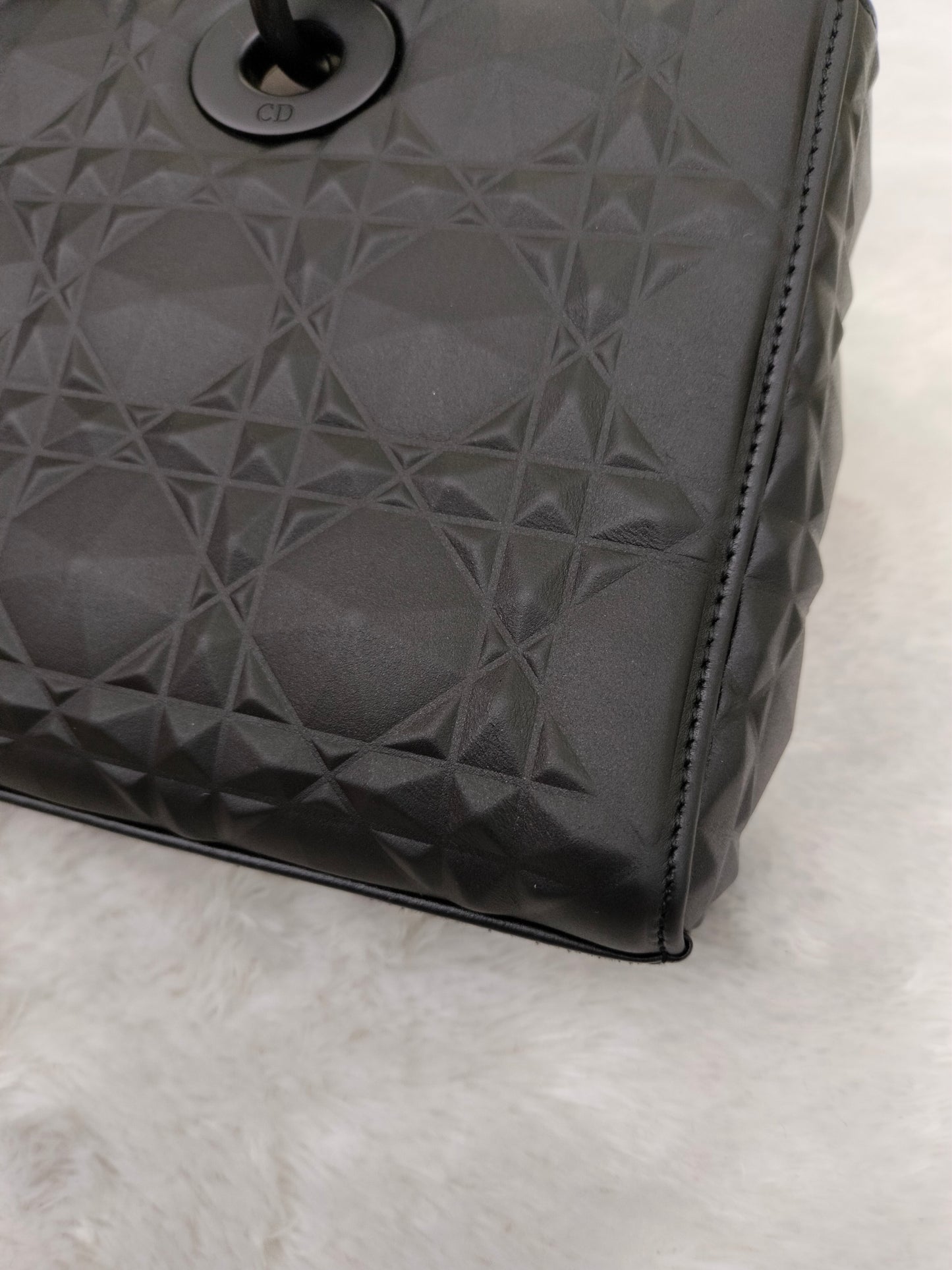 Dior Lady D'Joy Medium Cannage Diamond All Black 2022