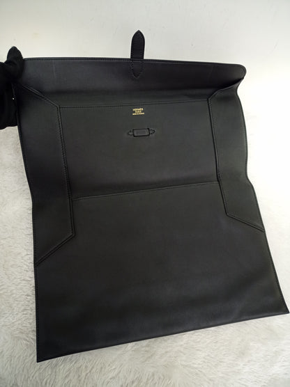 Hermes Plit Plat Clutch Evercolour Black #A