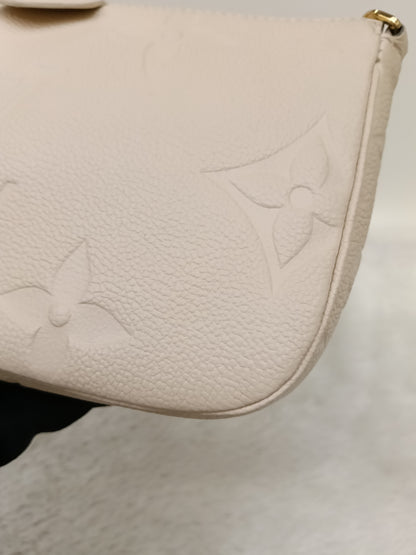 LV Multi Pochette Accecories NV Monogram Empreinte Creme Beige (CHIP)