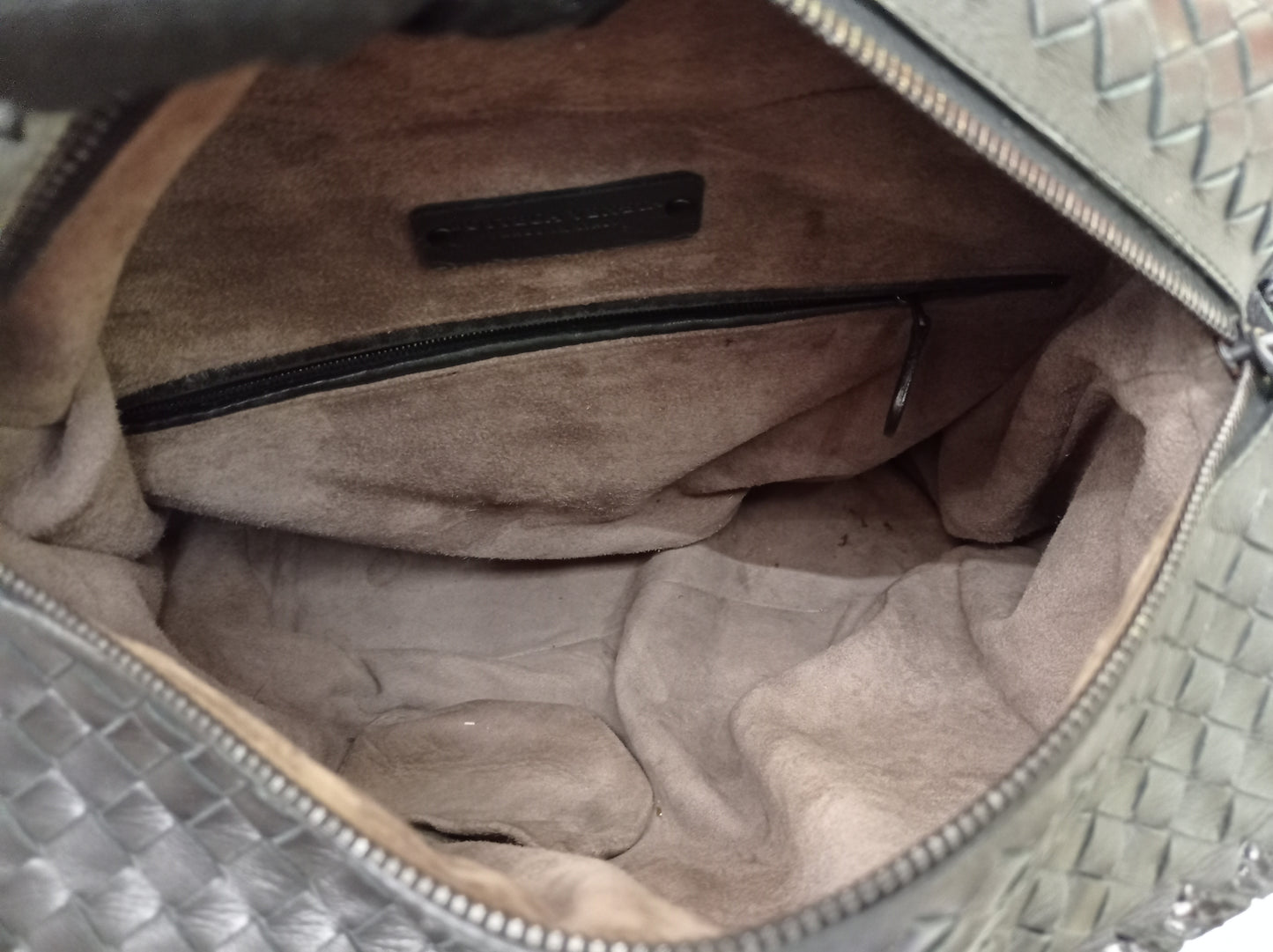 Bottega Veneta Nappa Intrecciato Ayers Brick Tote Black Snake Skin RHW