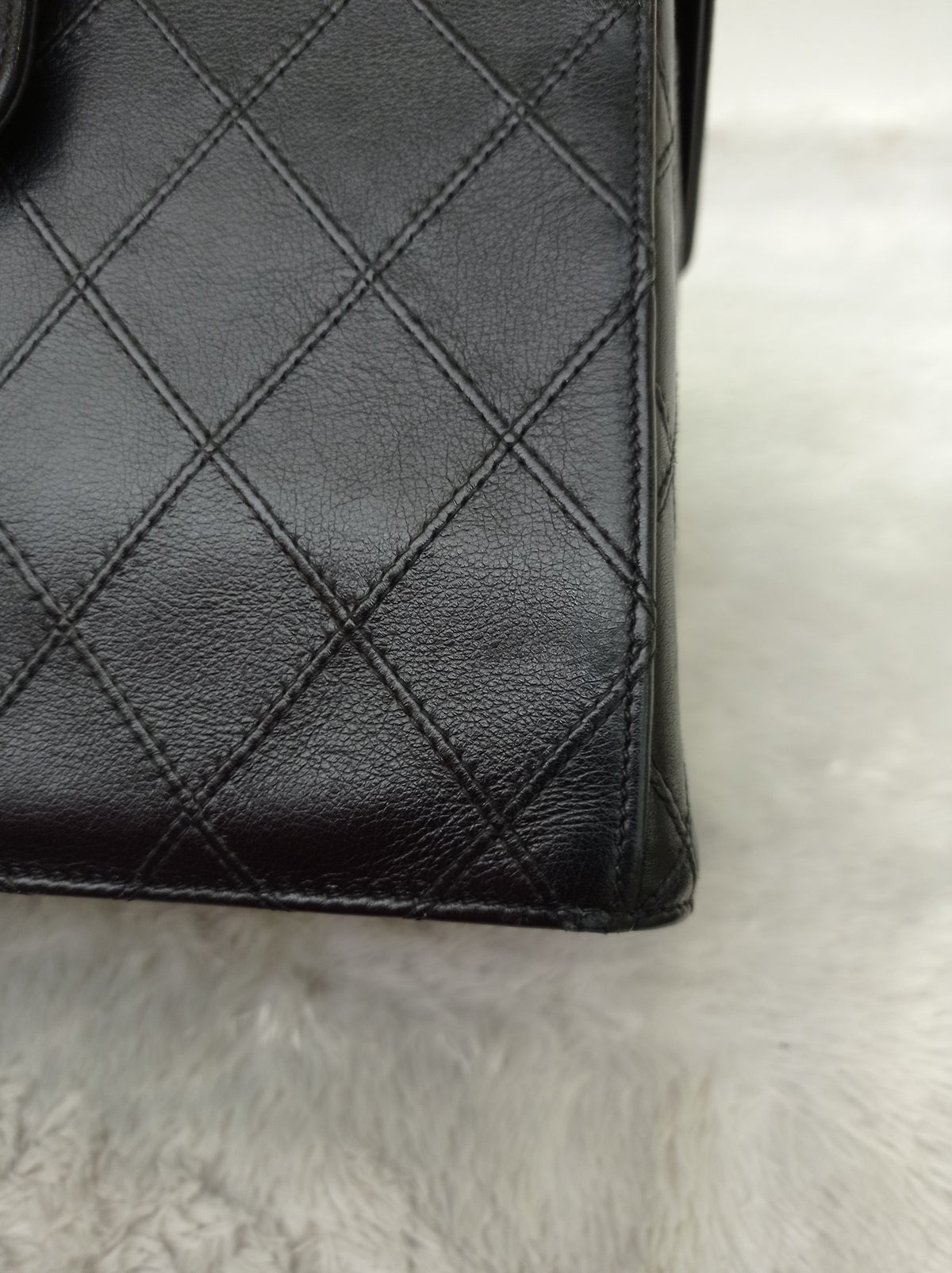 Chanel Vanity Case Box Large Lamb Black Vintage GHW #3