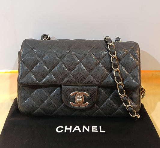 Chanel Mini Rectangular Caviar Black SHW SF #20