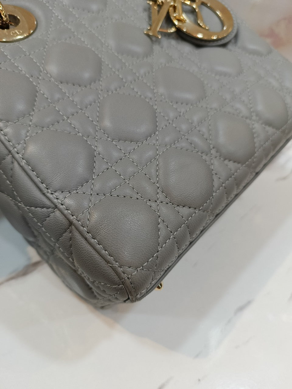 Lady Dior Small Lamb Grey GHW 2018