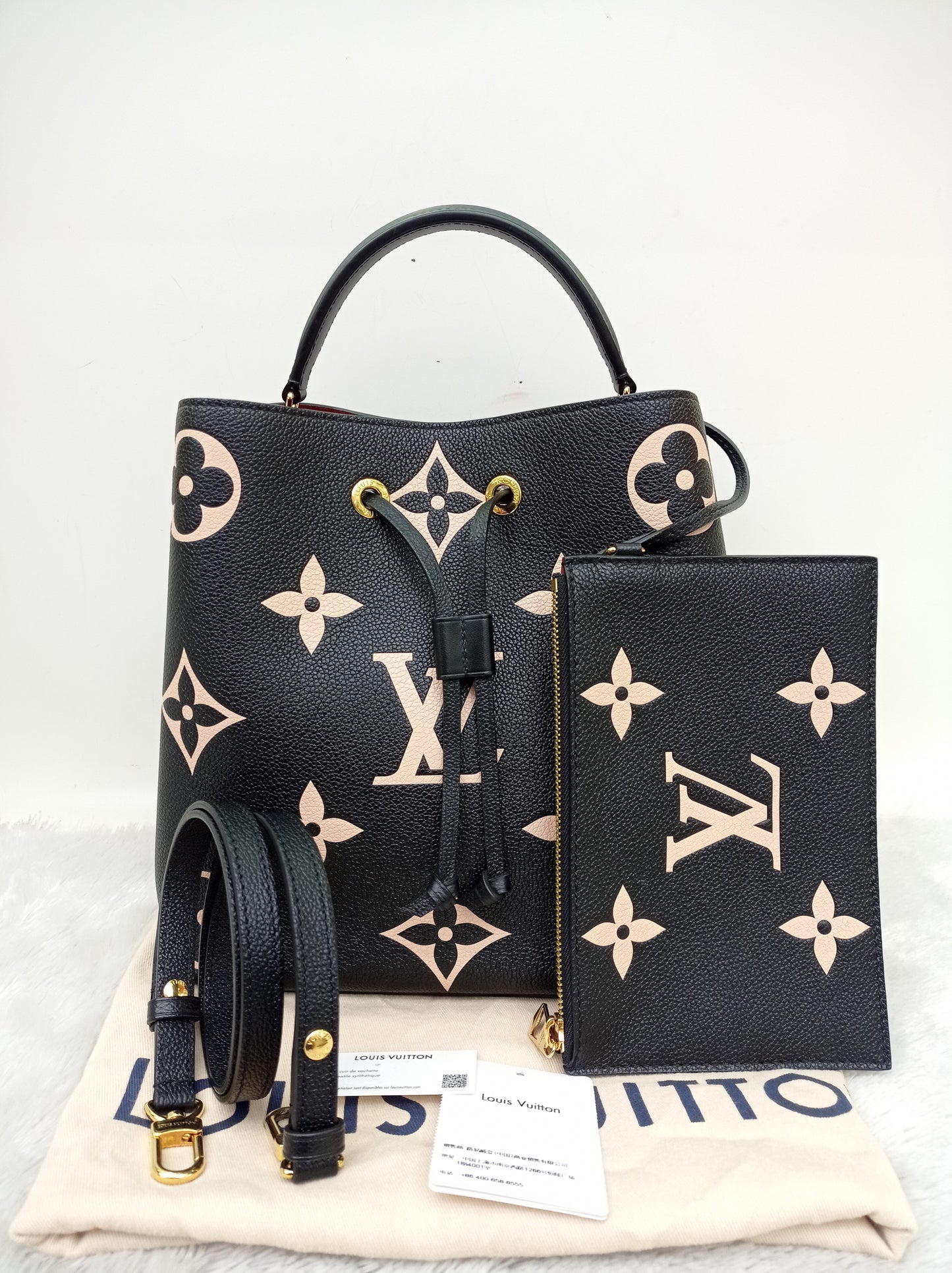 LV Neo Noe MM Monogram Empreinte Noir Creme (CHIP)