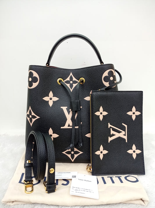 LV Neo Noe MM Monogram Empreinte Noir Creme (CHIP)