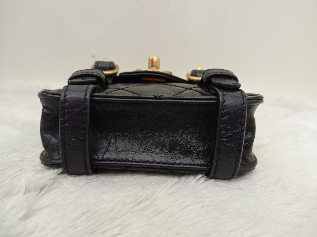 Chanel City School Flap Mini Messenger Calfskin Black GHW (CHIP)