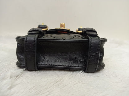 Chanel City School Flap Mini Messenger Calfskin Black GHW (CHIP)
