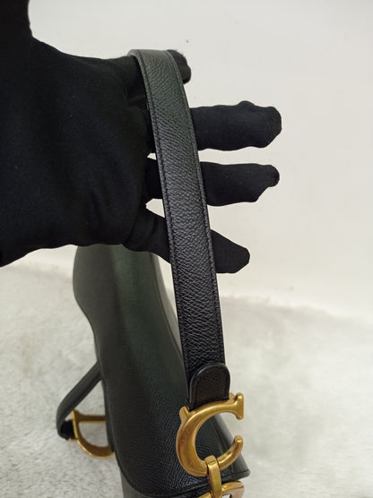 Dior Saddle Medium Grained Black GHW 2021