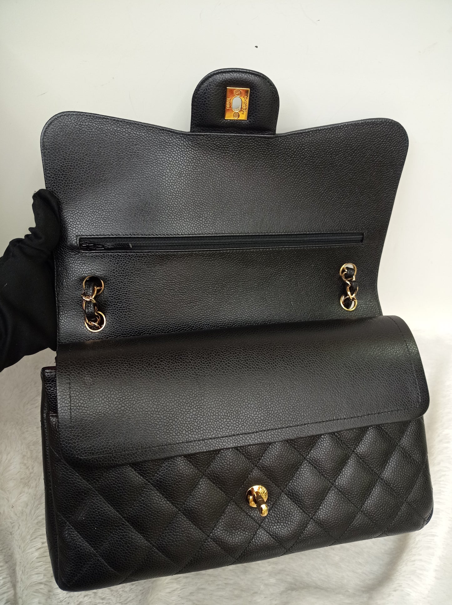 Chanel Jumbo Caviar Black GHW DF #17