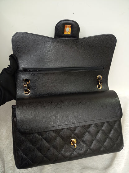 Chanel Jumbo Caviar Black GHW DF #17