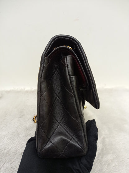 Chanel Medium Lamb Black Vintage GHW DF #2