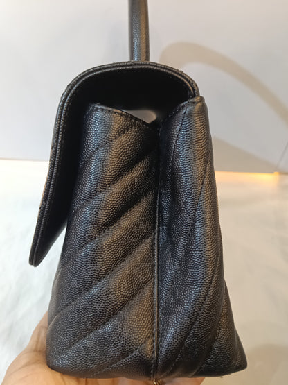 Chanel Coco Handle Medium Chevron Caviar Black GHW #26