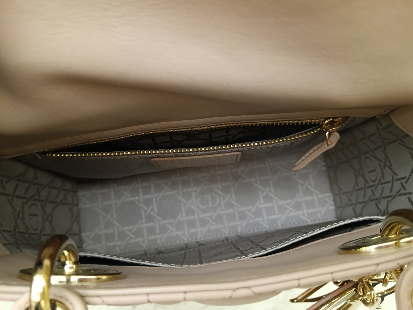 Lady Dior Small Lamb Taupe GHW 2017