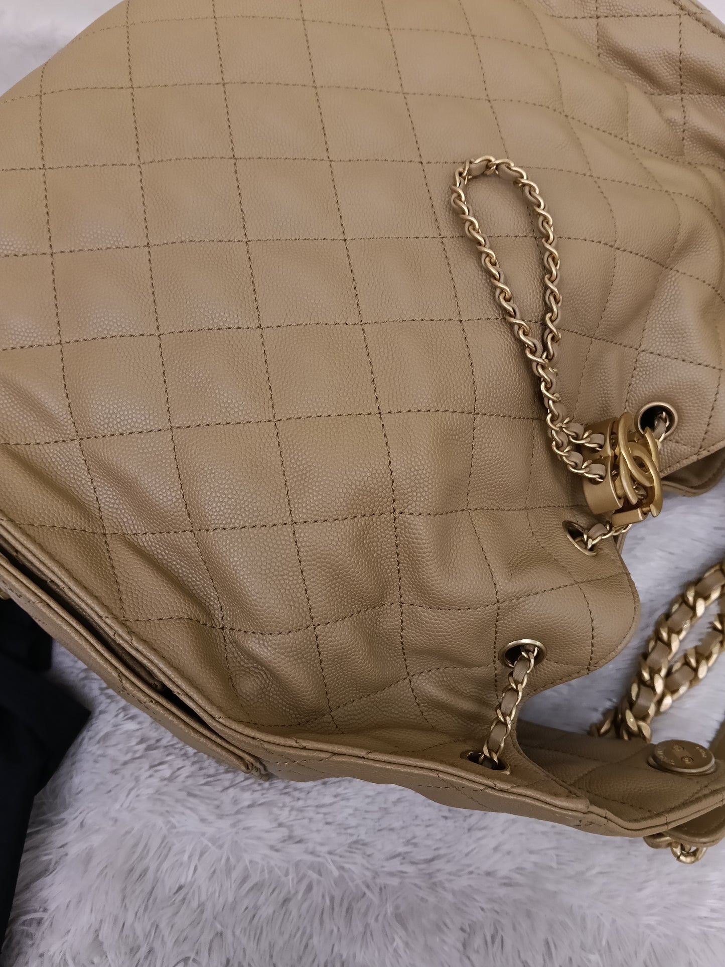 Chanel C25 Medium Caviar Dark Beige GHW (CHIP)