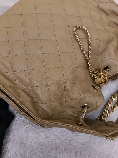 Chanel C25 Medium Caviar Dark Beige GHW (CHIP)