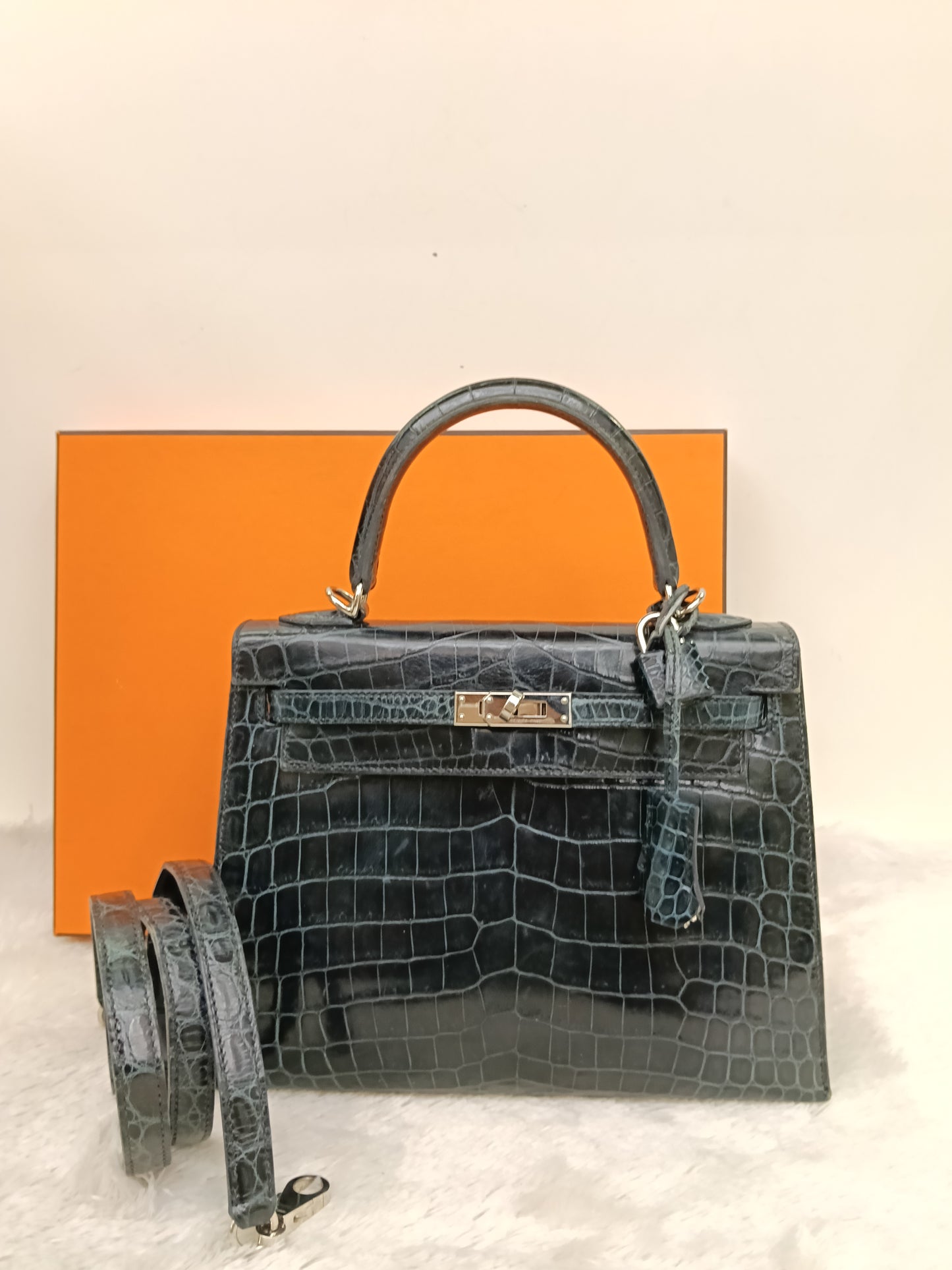 K25 Croco Niloticus Vert Rousseu PHW #B