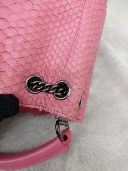 Chanel Urban Luxury Drawstring Backpack Python Pink RHW #22